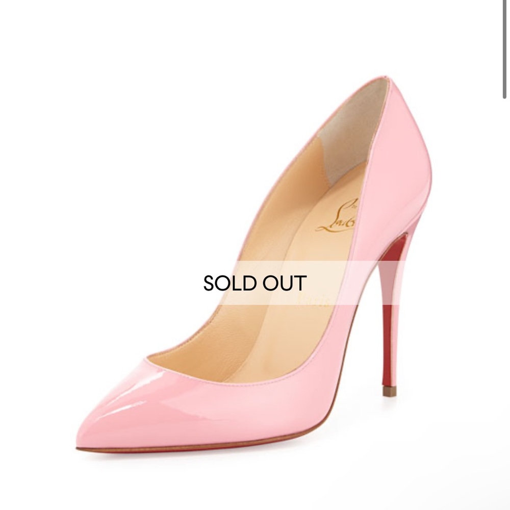 Christian Louboutin Pigalle Follies Patent Point-Toe Red Sole Pump, Rose